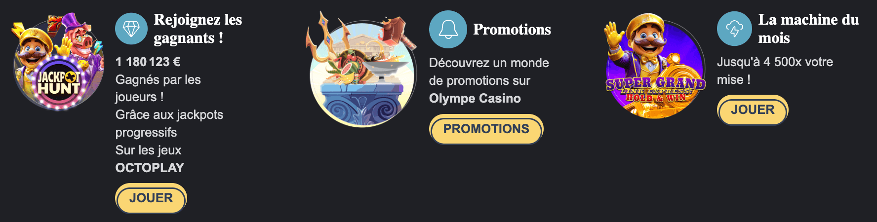 Olympe Casino Bonus